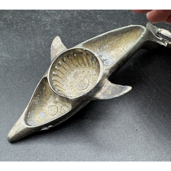 Vintage 1960’s MCM Dolphin Bottle Opener Silverplate Matte 2-Way Bar Tool -S1L - Picture 5 of 9